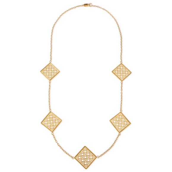 TORY BURCH • Perforated Logo Rotary Necklace - Picture 4 of 8